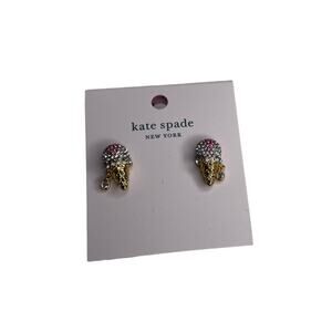 Kate Spade Ice Cream Sundae Earrings Gold Tone K6900 Novelty